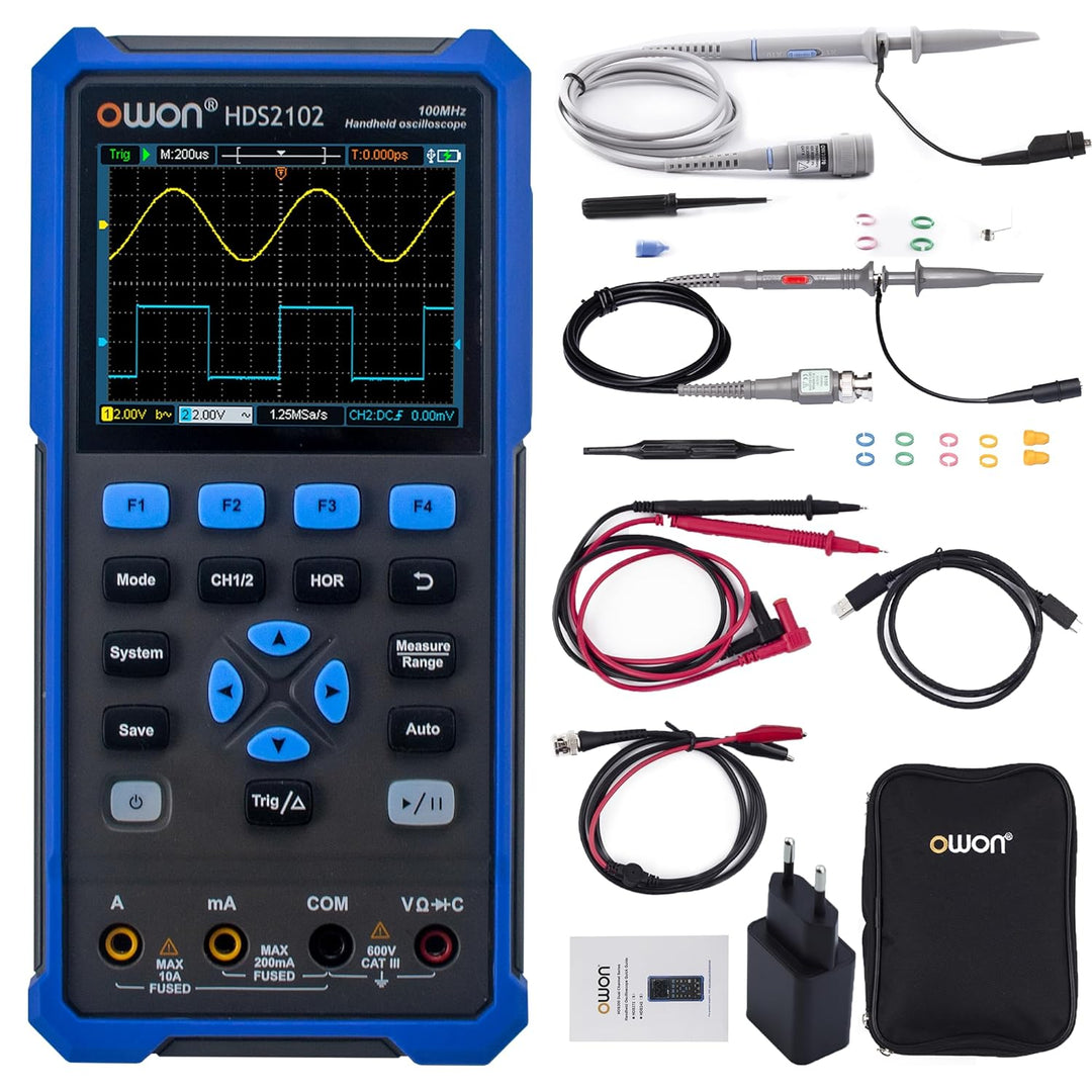 HDS2102 OWON Oscilloscope 100MHz Bandwidth Dual Channel 2 in 1 Scope with Auto-Calibration Function