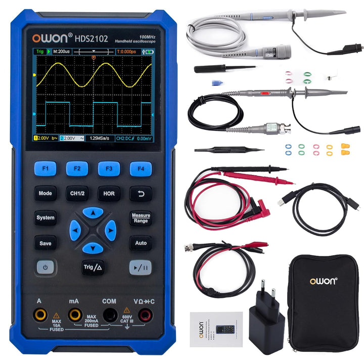 HDS2102 OWON Oscilloscope 100MHz Bandwidth Dual Channel 2 in 1 Scope with Auto-Calibration Function