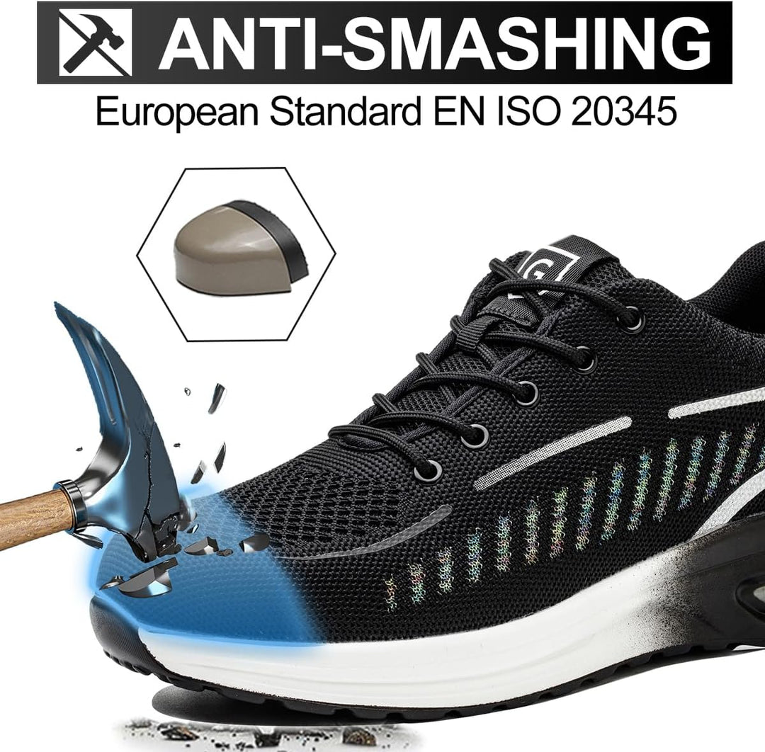 YEKOYIOO Sicherheitsschuhe Herren Damen Arbeitsschuhe mit Stahlkappe Sneaker Schutzschuhe 40 EU Mehr
