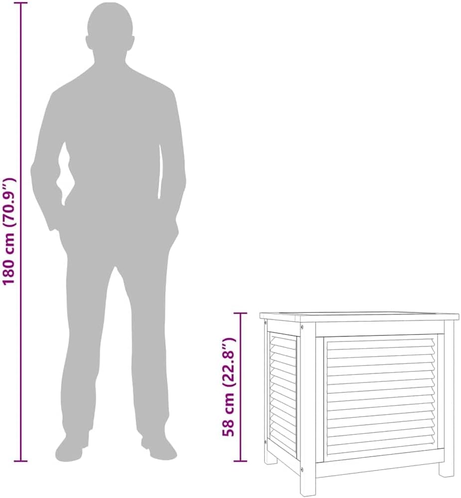 vidaXL Gartenbox, Auflagenbox mit PE-Beutel Stauraum, Kissenbox Latten-Design, Aufbewahrungsbox Gart