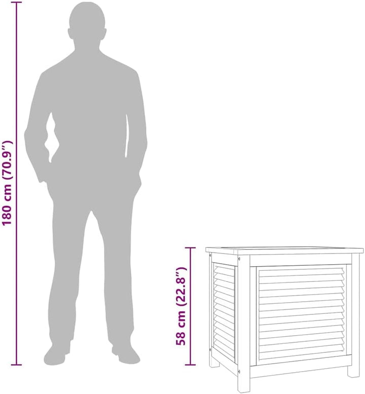 vidaXL Gartenbox, Auflagenbox mit PE-Beutel Stauraum, Kissenbox Latten-Design, Aufbewahrungsbox Gart
