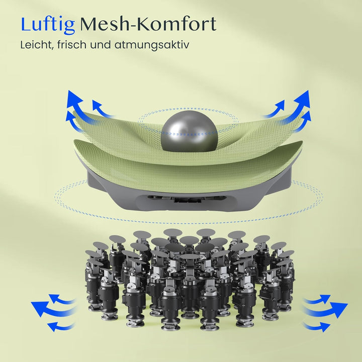 FLEXISPOT ErgoX Ergonomischer Bürostuhl mit Fussstütze Schreibtischstuhl, 3D-Armlehnen, 3D-Kopfstütz