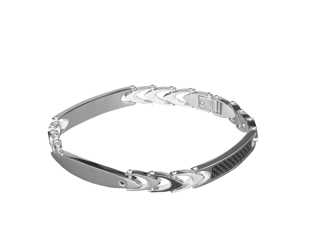Karthe Jewels Zen S Karbon Herren-Armband aus Stahl und Kohlefaser.
