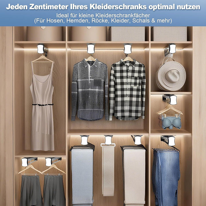 Kleiderstange Ausziehbar Schrank 30cm, Teleskopstange Schrankauszug mit Dämpfung, Verstellbare Kleid