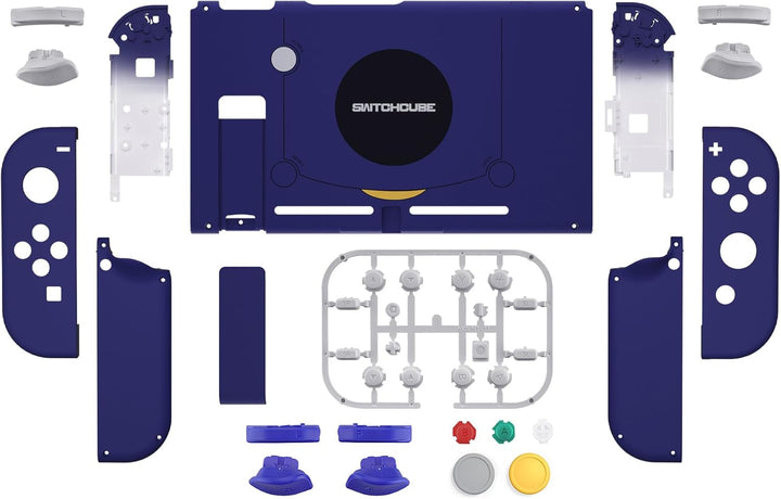 eXtremeRate Hülle Case für Nintendo Switch Joycon/Konsole, DIY-Back Shell & Kickstand & Joy Con Abde
