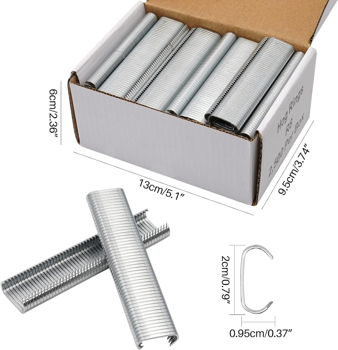 MOGOULUA Hog Ringzangen Set Haustierkäfig Zange mit 2500 Stück Zaunzange Ringe C-Typ Clip Automatisc