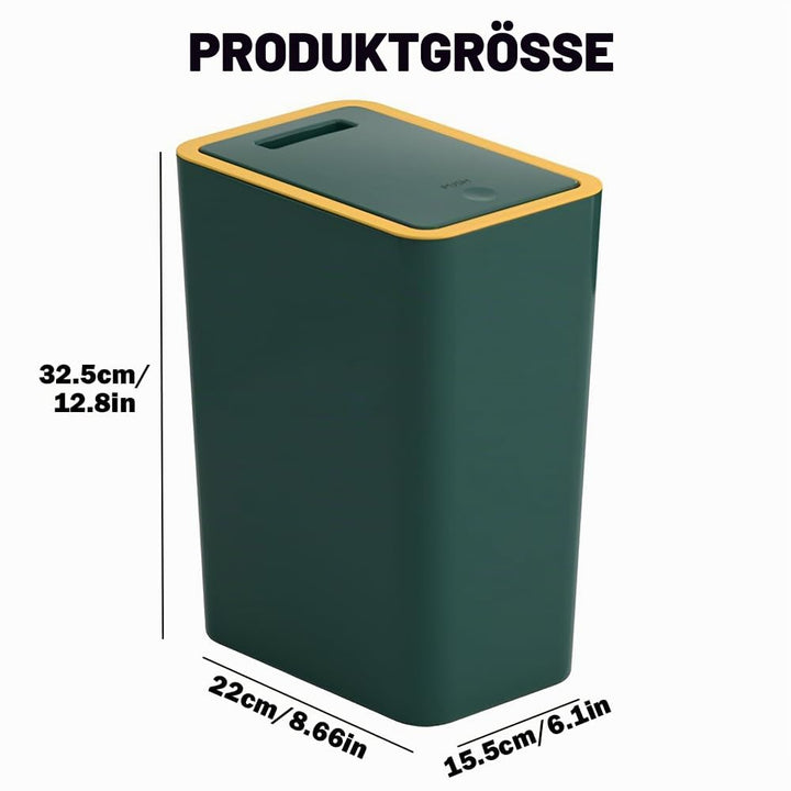 10 Liter Mülleimer Bad,Schmaler Mülleimer Küche mit Deckel,Geruchsdicht Abfalleimer Küche für Badezi