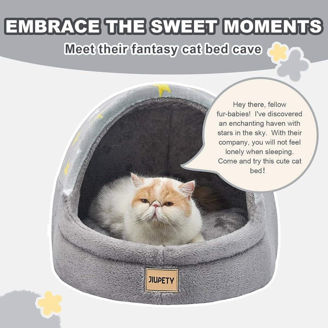 Jiupety Nettes Katzenhöhle grosse Katzen, Katzenhaus Katzenkorb, Katzenbett mit Anti-Rutsch Boden, K