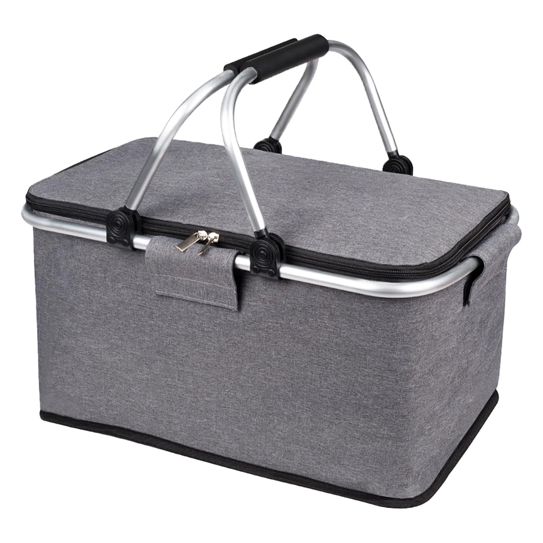 Einkaufskorb Faltbar mit Kühlfunktion Kühltasche Thermokorb mit Deckel Picknickkorb mit Aluminiumrah