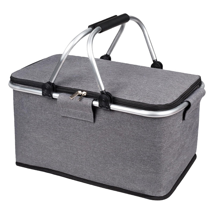 Einkaufskorb Faltbar mit Kühlfunktion Kühltasche Thermokorb mit Deckel Picknickkorb mit Aluminiumrah