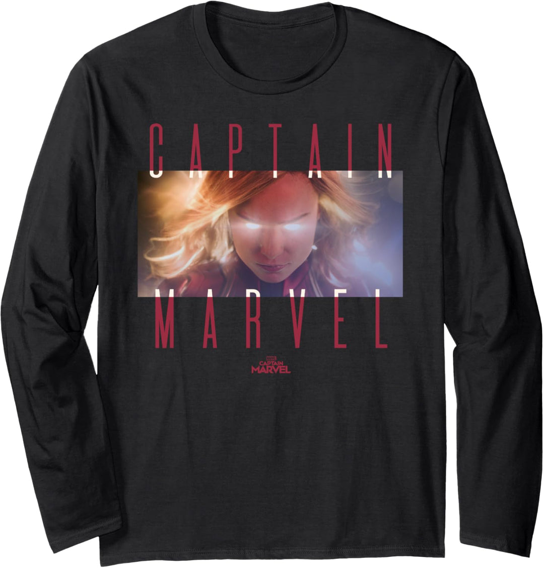 Captain Marvel Eye Glow Portrait Langarmshirt