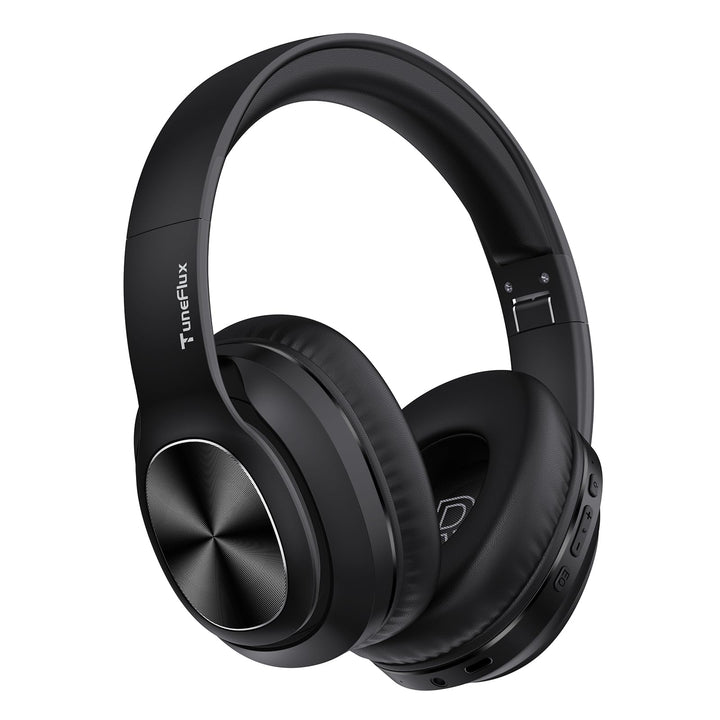 TuneFlux Bluetooth Kopfhörer Over Ear, 80 Std Akkulaufzeit, Kabellos Bluetooth Kopfhörer mit 3 EQ-Mo