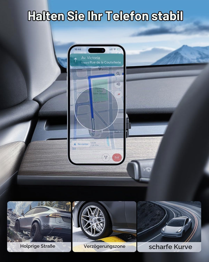 Handyhalterung für Tesla Model Y 2020-2024 und Model 3 2017-2023, MagSafe Handyhalter Auto Magnet fü