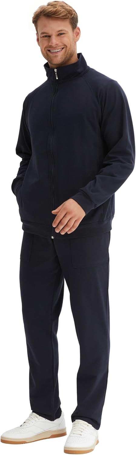 Morgenstern Herren Hausanzug - Trainingsanzug - Sportanzug - Baumwolle - Komplett XL Blau, XL Blau