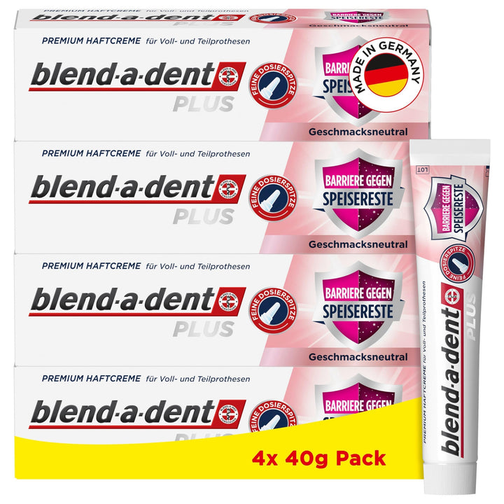 Blend-a-dent Plus Barriere Gegen Speisereste Premium Haftcreme, für Voll- und Teilprothesen, Geschma