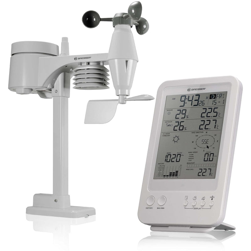 Bresser Wetterstation Funk mit Aussensensor Wetter Center 5-in-1,