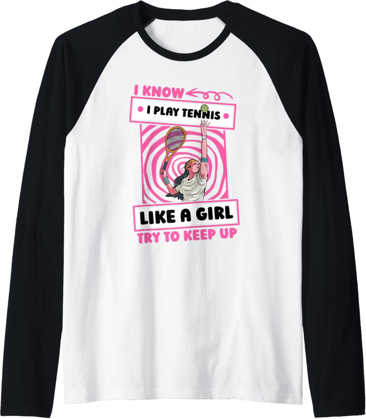 Tennis Mädchen Ball Sport Tennisschläger - Spieler Tennis Raglan