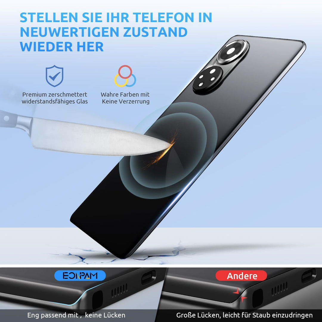 Eonpam Akkudeckel für Honor 50 Rückseite Glas Original Backcover Back Glas Ersatz Reparatur Set mit