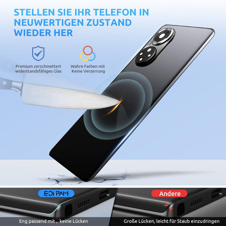 Eonpam Akkudeckel für Honor 50 Rückseite Glas Original Backcover Back Glas Ersatz Reparatur Set mit