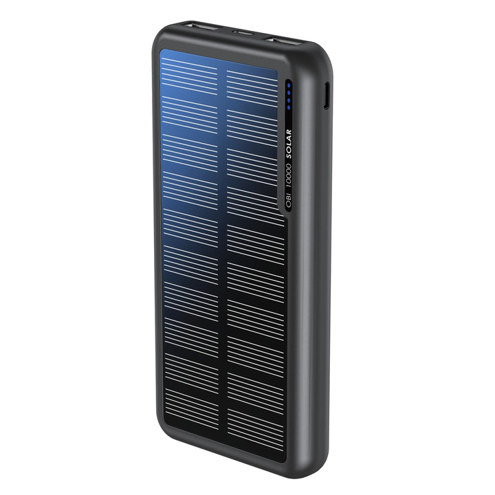 Boompods Obi Solar 10000mAh Solar Powerbank - Ladegerät mit Schnellladefunktion, Hochleistungs-Akku,