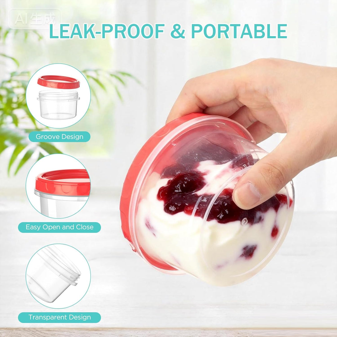 VINATO 18Pcs Frischhaltedosen Mit Deckel, 200ml Kleine Dosen Mit Deckel Plastik, Wiederverwendbare L