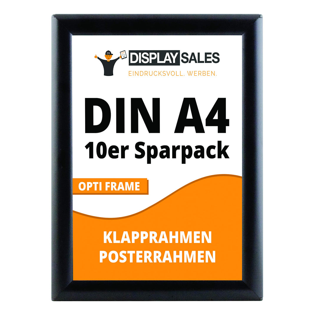 DISPLAY SALES Klapprahmen (5 St.) Opti Frame schwarz DIN A4 25 mm Sparpack Wechselrahmen Plakatrahme