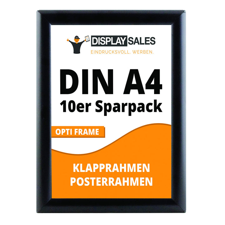 DISPLAY SALES Klapprahmen (5 St.) Opti Frame schwarz DIN A4 25 mm Sparpack Wechselrahmen Plakatrahme