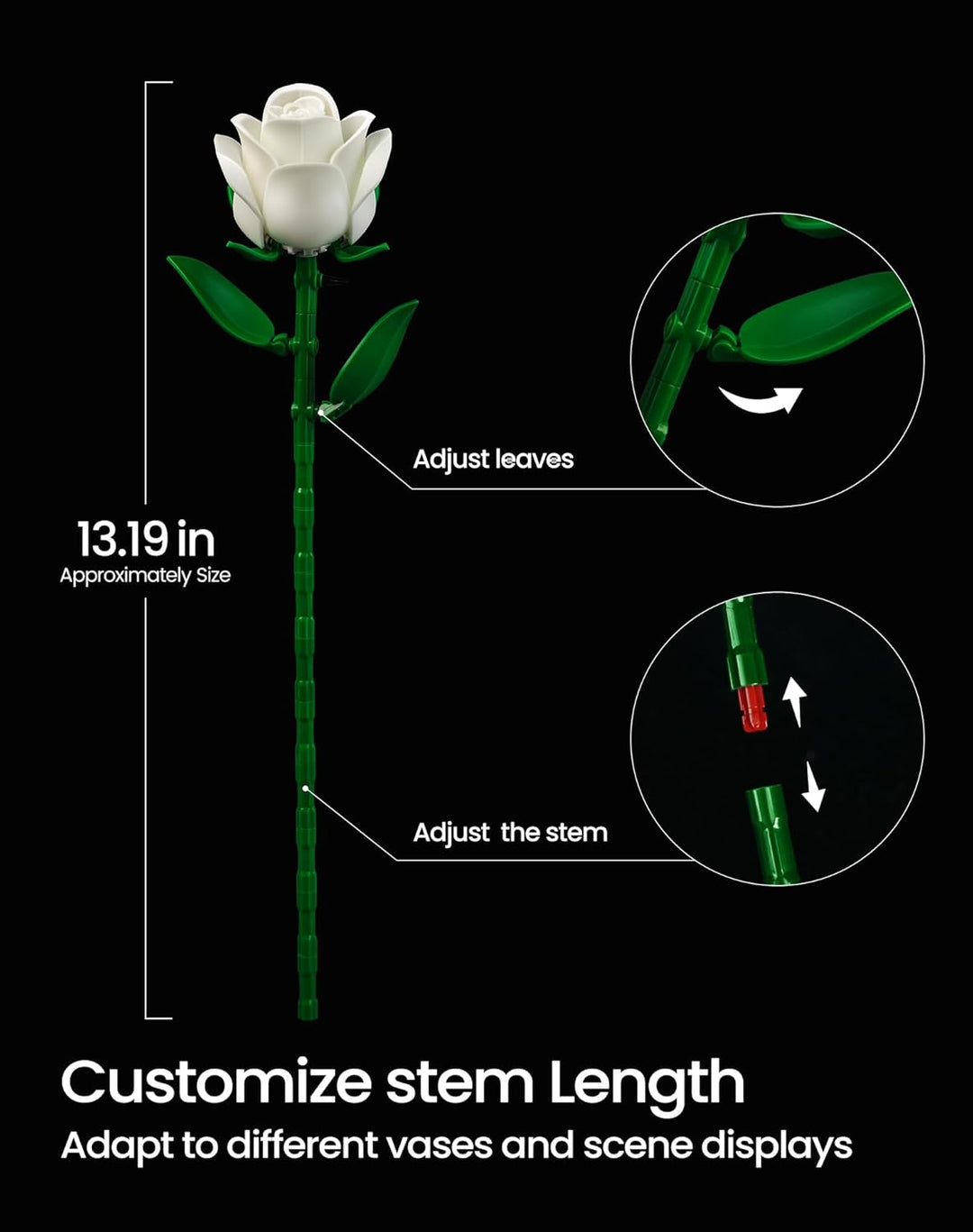 Millionspring-Bausatz für weisse Rosensträusse, weisse künstliche Rosen, Geschenke für Ihn Sie zur V