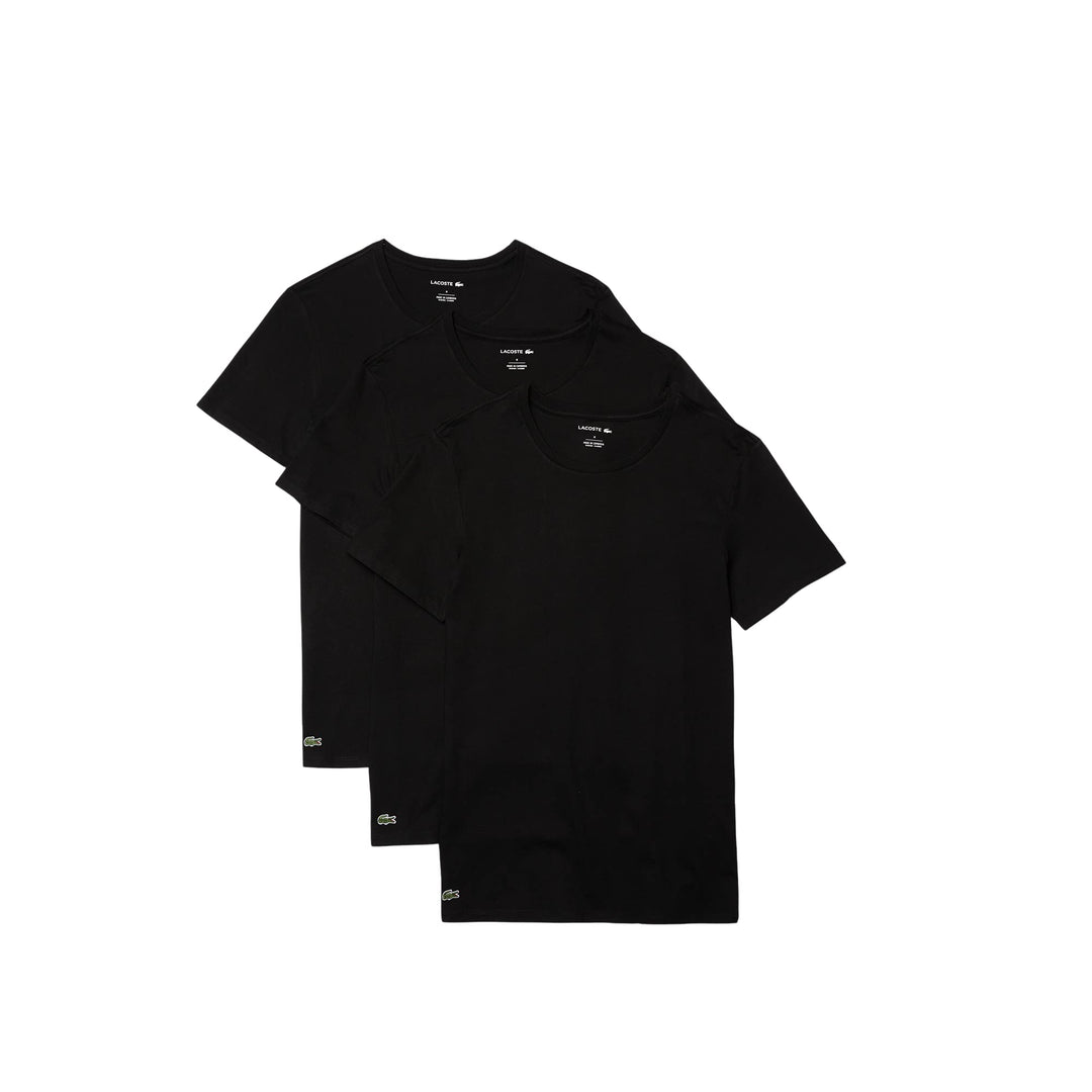 Lacoste Herren T-Shirt Rundhals TH3321, Männer Basic Tshirt,Tee,Regular Fit, M Black (031)