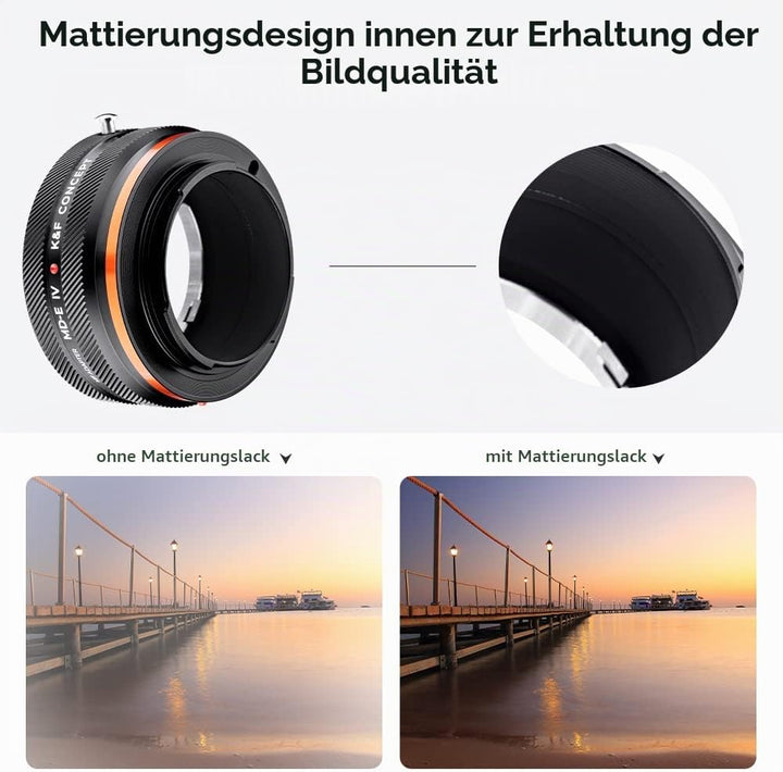 K&amp;F Concept Objektivadapter MD-NEX IV Manueller Fokus Kompatibel mit Minolta Rokkor (SR/MD/MC) Objek