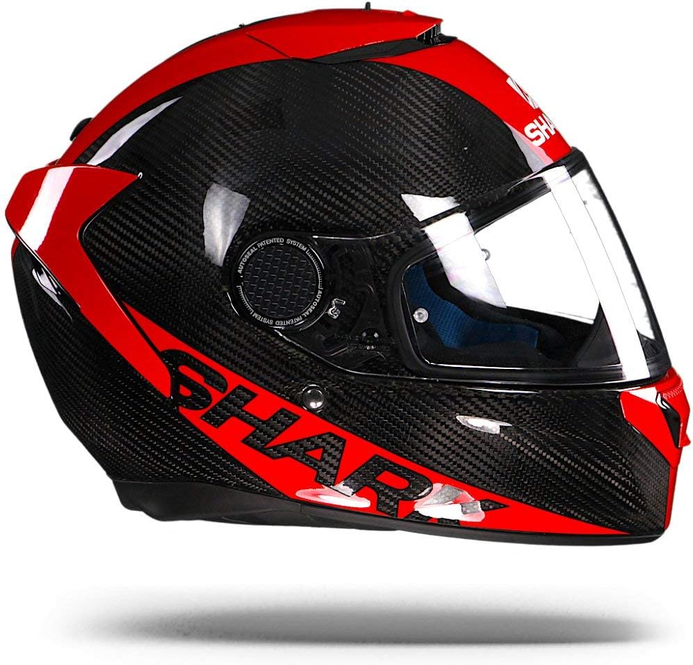 SHARK Motorradhelm Hark Spartan Carbon Skin, Schwarz/Rot, Grösse XS XS Noir/Rouge, XS Noir/Rouge