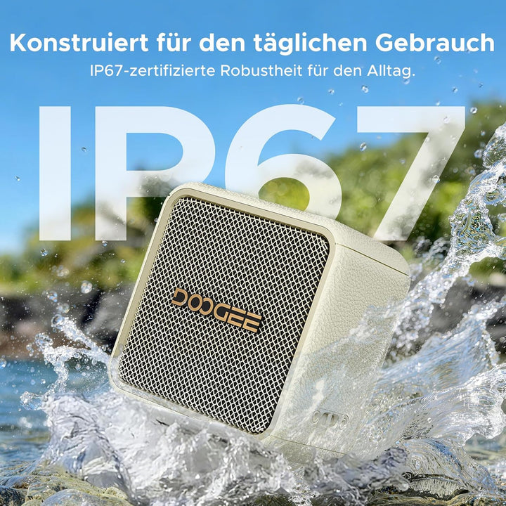 Field Pulse Tragbarer Lautsprecher, Kabellos Koppelbar Lautsprecher über 16 Std Akku, IP67 Staub und