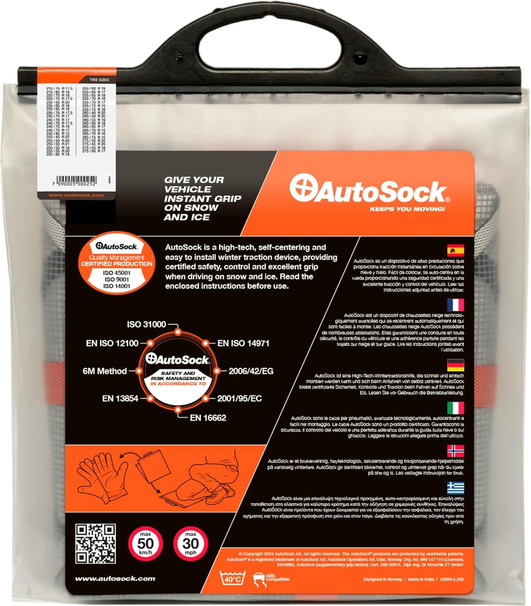 AutoSock HP 698 | Schneesocken | Reifensocken | Textilschneeketten | Textile Wintertraktionshilfen |