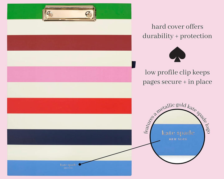 Kate Spade New York Klemmbrett-Folio mit niedrigem Profil-Clip, professionelles Padfolio inklusive l