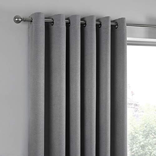 Fusion Strata Vorhänge, gewebt, mit Ösen, gefüttert, 100% Polyester, 117 x 137 cm, silberfarben 117