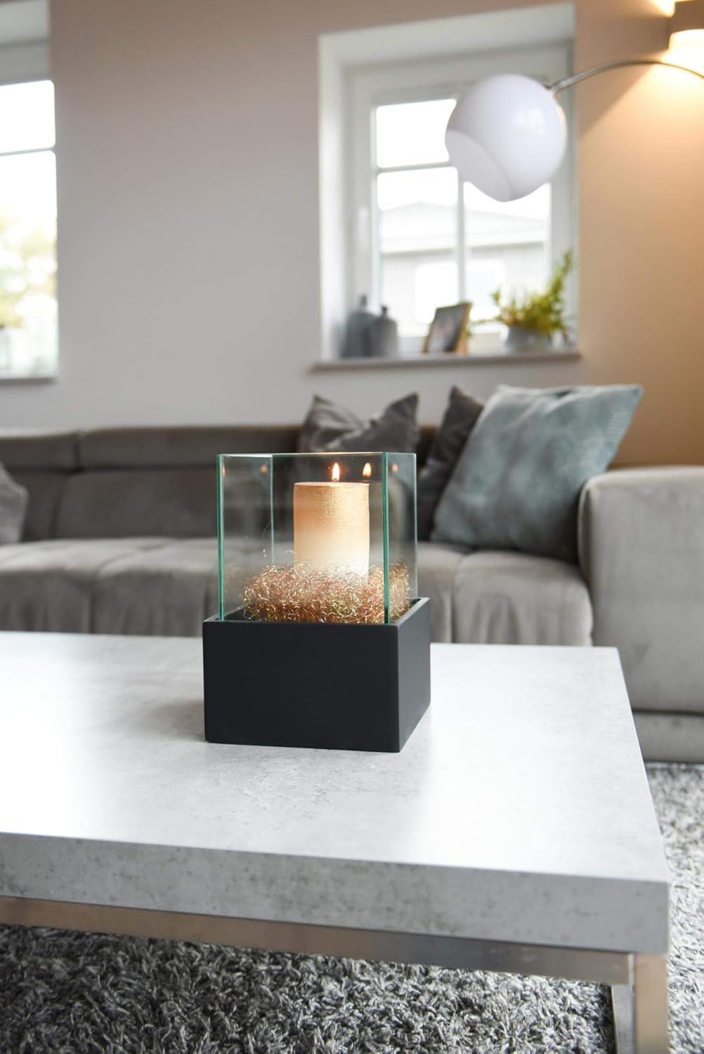 Deko-Windlicht Kerzenhalter viereckig CANDELITA - Schwarz Matt 20x20x29 20x20x29 Schwarz Matt, 20x20