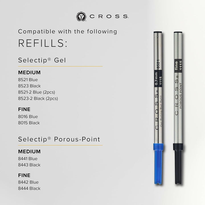 Cross Bailey Rollerball Selectip Pen (Schreibfarbe schwarz, Strichstärke M, in Premium Geschenkbox)