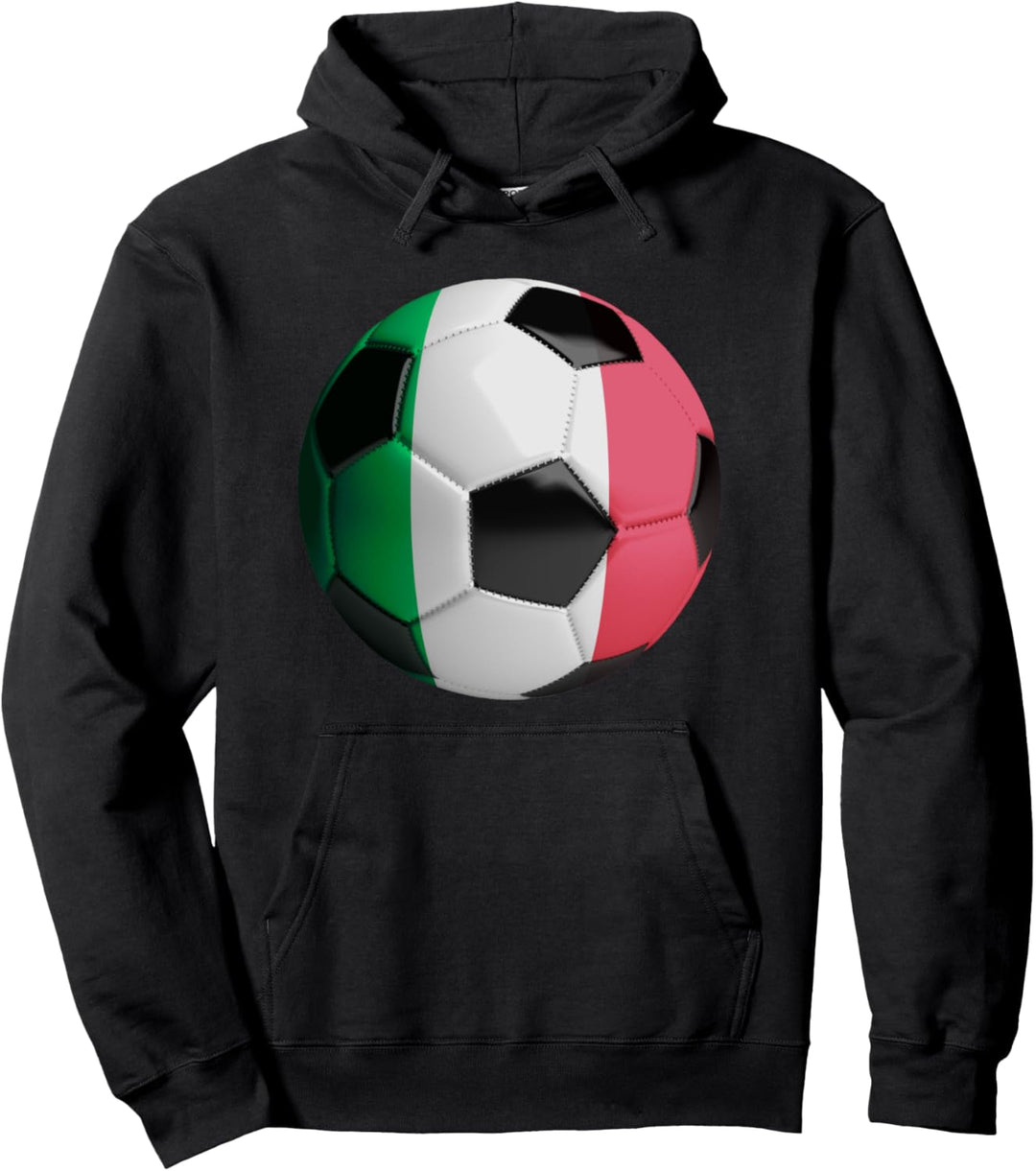 Fussball mit italienischer Flagge Pullover Hoodie