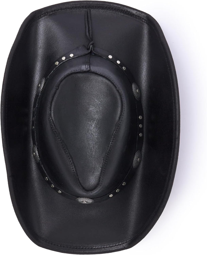 Herren Leder Outback Hut schwarz gro?