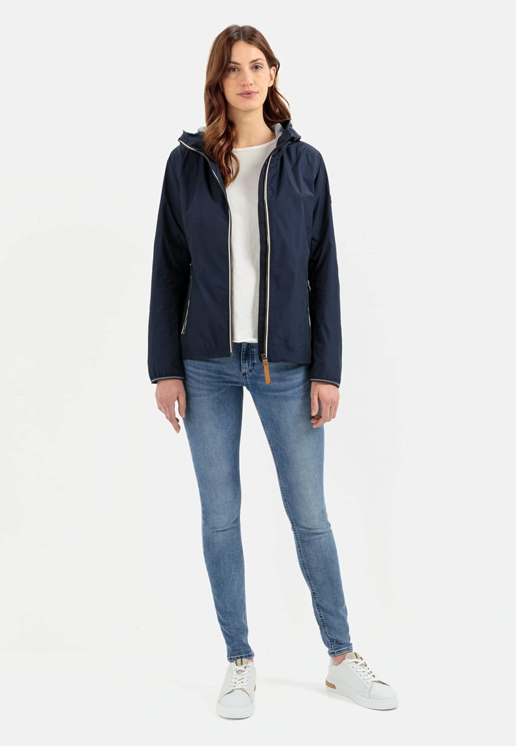 camel active Damen Leichter Windbreaker aus recyceltem Polyester 36 Dunkelblau, 36 Dunkelblau