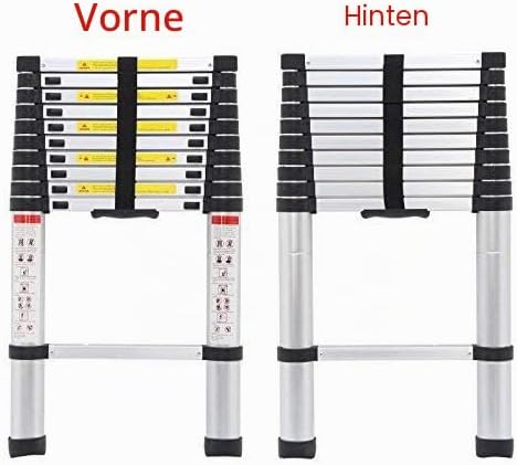 3.2M Alu Teleskopleiter, Ausziehbare Leiter, Klappleiter Stehleiter Rutschfester, Ausziehleiter Mehr