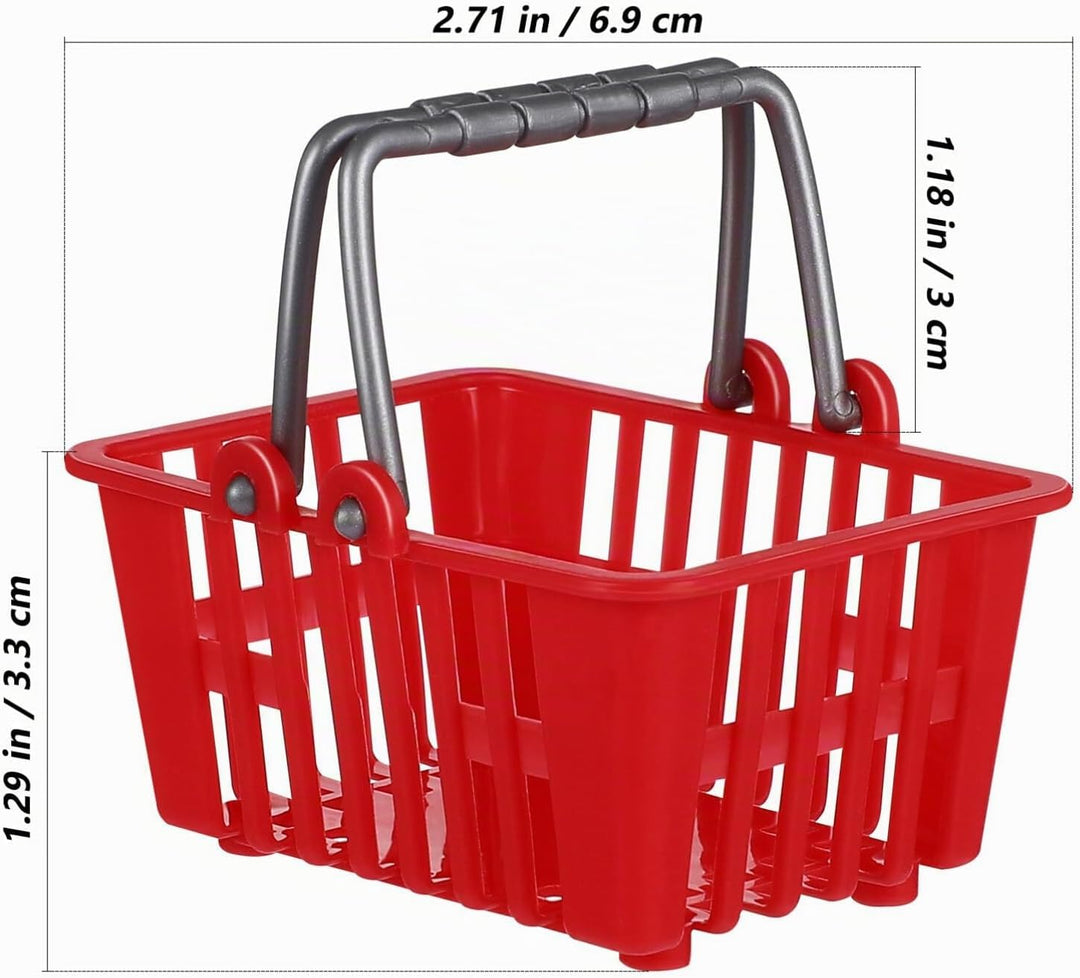 Toyvian Mini Einkaufskorb Set, 10Stück Supermarktwagen Winzige Einkaufskörbe Kunststoff Supermarktkö