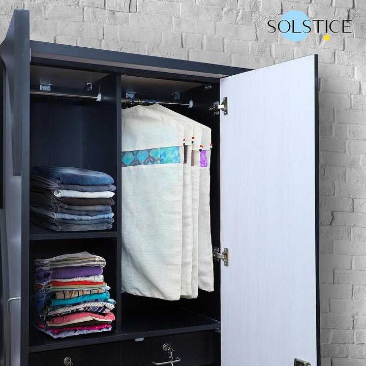 SOLSTICE Hängende Baumwoll-Saree-Abdeckungen, Taschen für Kleidung, Kleiderschrank-Organizer (Kleide