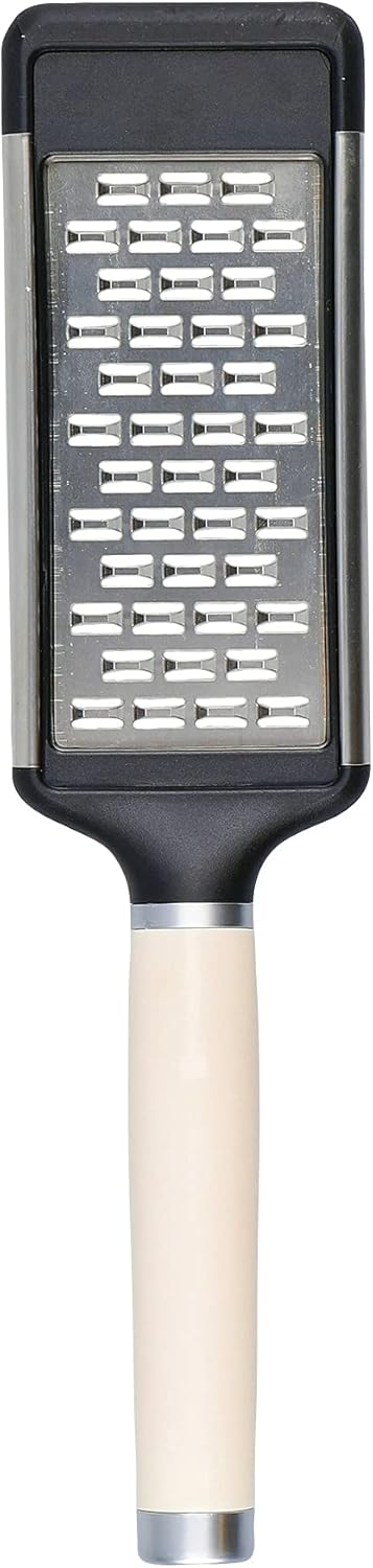 KitchenAid Käsereibe, 2-seitige Reibe aus geätztem Edelstahl mit mittelfeinen Reibelöchern – Almond
