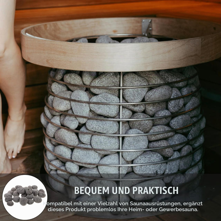 1 Beutel Sauna-Heizsteine – Natursteine 1 kg für Dampf- und Trockensauna, Feuerstelle, Innen- un