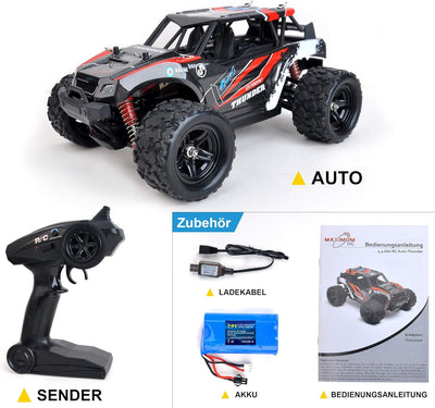 FunTomia Maximum RC Monster Truck - 4WD Thunder Car 36km/h ferngesteuertes Auto - Ersatzteile (1x Mo