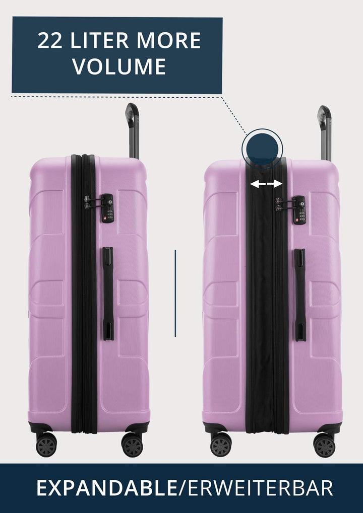 suitline - Grosser Hartschalen-Koffer Koffer Trolley Rollkoffer XL Reisekoffer, TSA, 76 cm, ca. 96-1