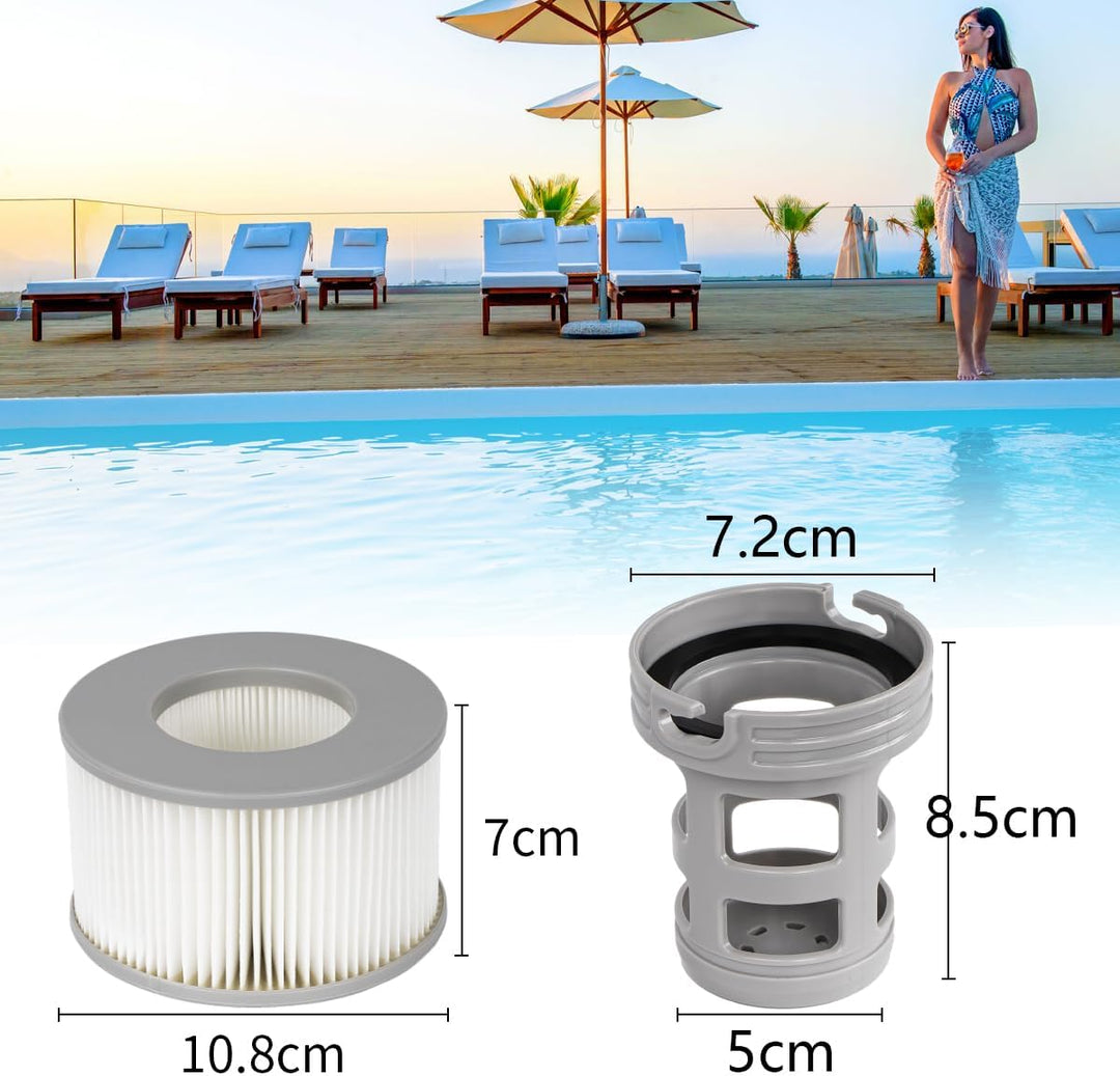 YanBan 4 Sets Whirlpool-Filter + schraubbarer Basisadapter für MSpa Filterkartusche, verbesserte Ver