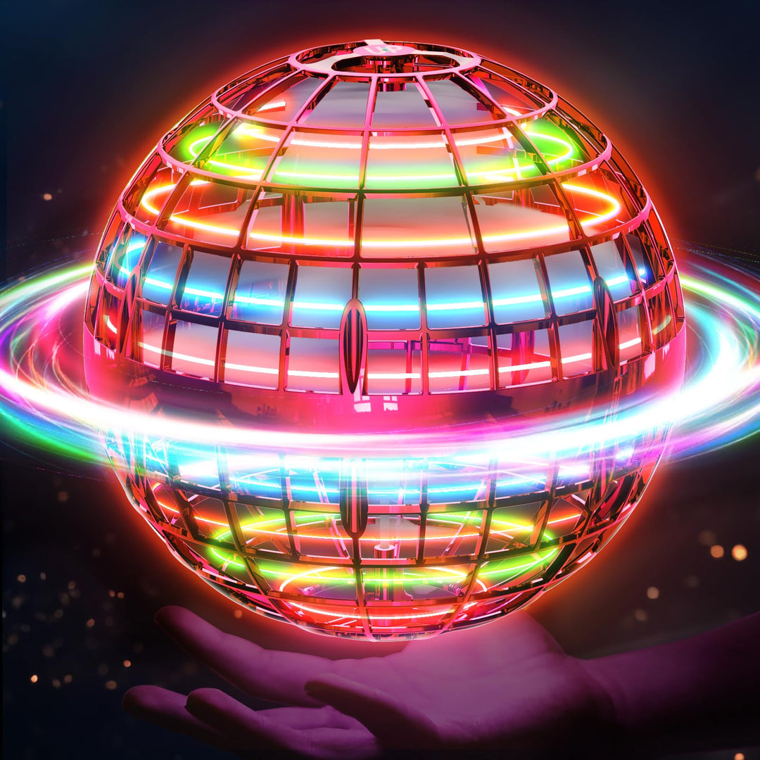 Fliegender Ball Spielzeug (Rot, Verbessert): LED Hover Orb, Boomerang Ball, Flying Toys für Mädchen
