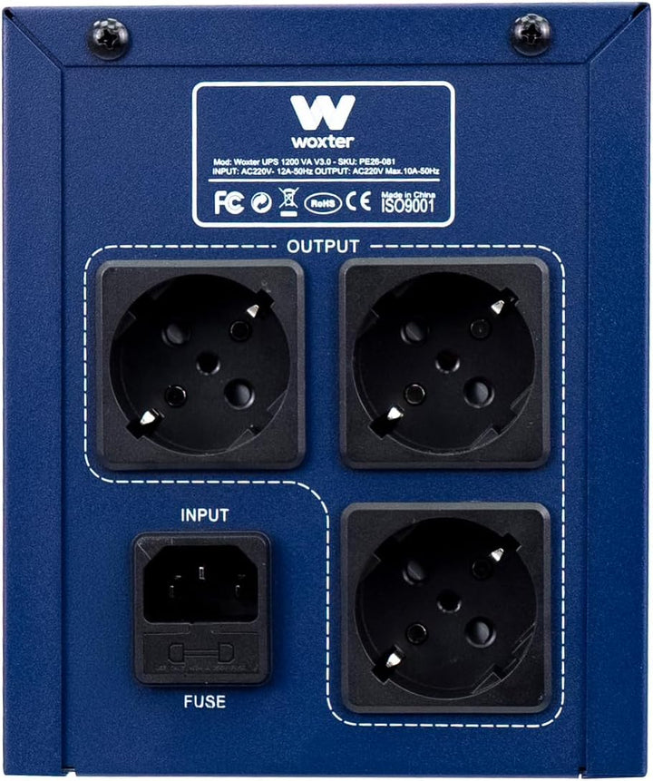Woxter USV 1200 VA - USV unterbrechungsfreies Stromversorgungssystem USV (1200 VA/720 Watt, Autonomi